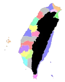 1901年阿猴廳位置，南側灰色地區