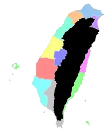 1909年阿猴廳位置，灰色地區