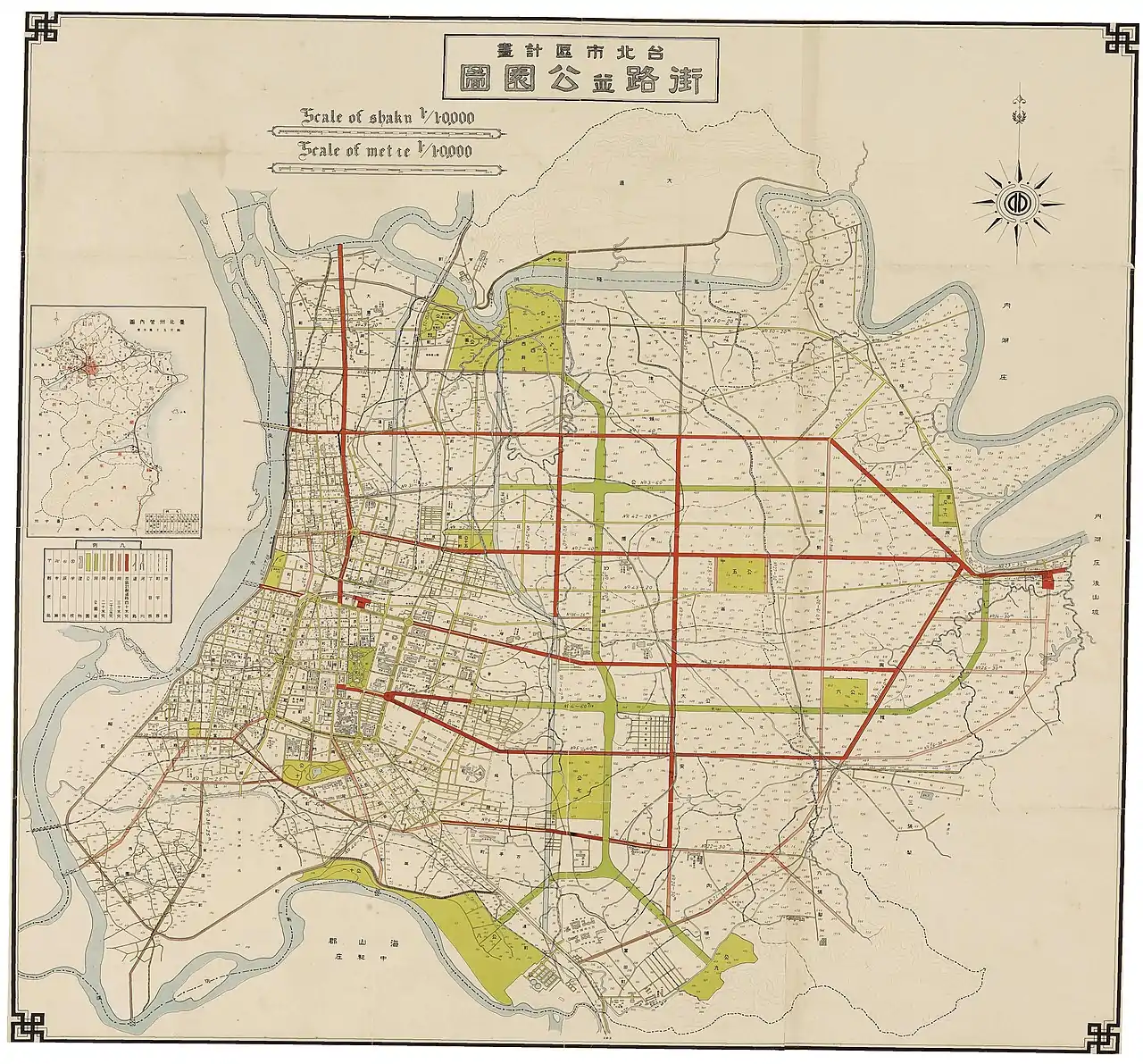 1932〈臺北市區計畫.街路並公園圖〉的八號公園