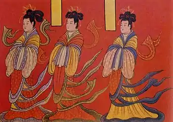 北魏彩繪人物故事漆屏中穿的人物