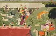 ‘Ala’ud-Din与Mahima Dharma正在捕猎孟加拉虎(1790)