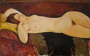 莫迪里安尼《大裸婦》1917年,展示了陰毛