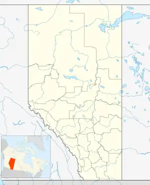 拉科姆City of Lacombe在艾伯塔省的位置