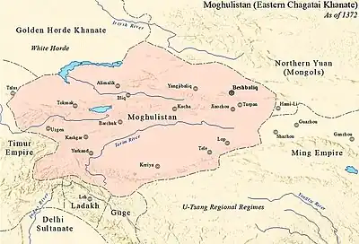 东察合台汗国,1372年