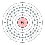 鎢的电子層(2, 8, 18, 32, 12, 2)