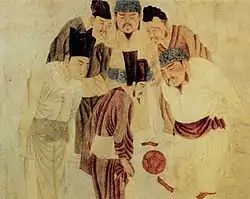 宋太祖蹴鞠图，藏於中國上海博物館