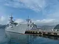 2013年中正軍港營區開放活動開幕式前，停泊12號碼頭的鳳陽軍艦（左）與成功級巡防艦子儀軍艦（PFG2-1107）。