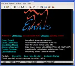 GNU Emacs 23.1.1,首个在X Window系統上支持的版本。