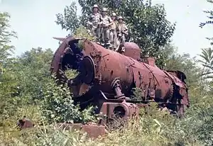 因1950年韓戰而遗留在站內的蒸氣機車(2005年已移至臨津閣保存展示)