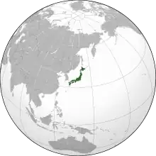 &nbsp;&nbsp;深綠：實際管辖領土 &nbsp;&nbsp;淺綠：北方領土等主權聲索之領土