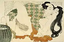 日本春宮圖對性器官有很仔細的描繪(葛飾北齋,1815年)