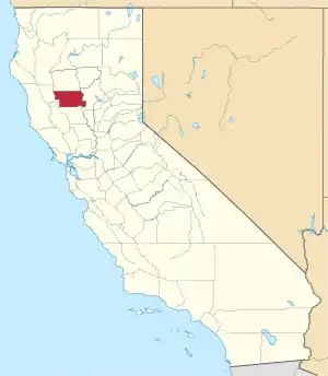 Map of California highlighting Glenn County
