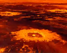Impact craters on the surface of Venus (image reconstructed from radar data) 隕石坑 s 表面的金星 (從雷達資料重建的圖像)