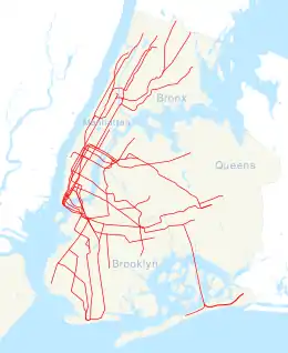 191街車站在紐約地鐵的位置