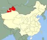 东突厥斯坦共和国在中国的位置